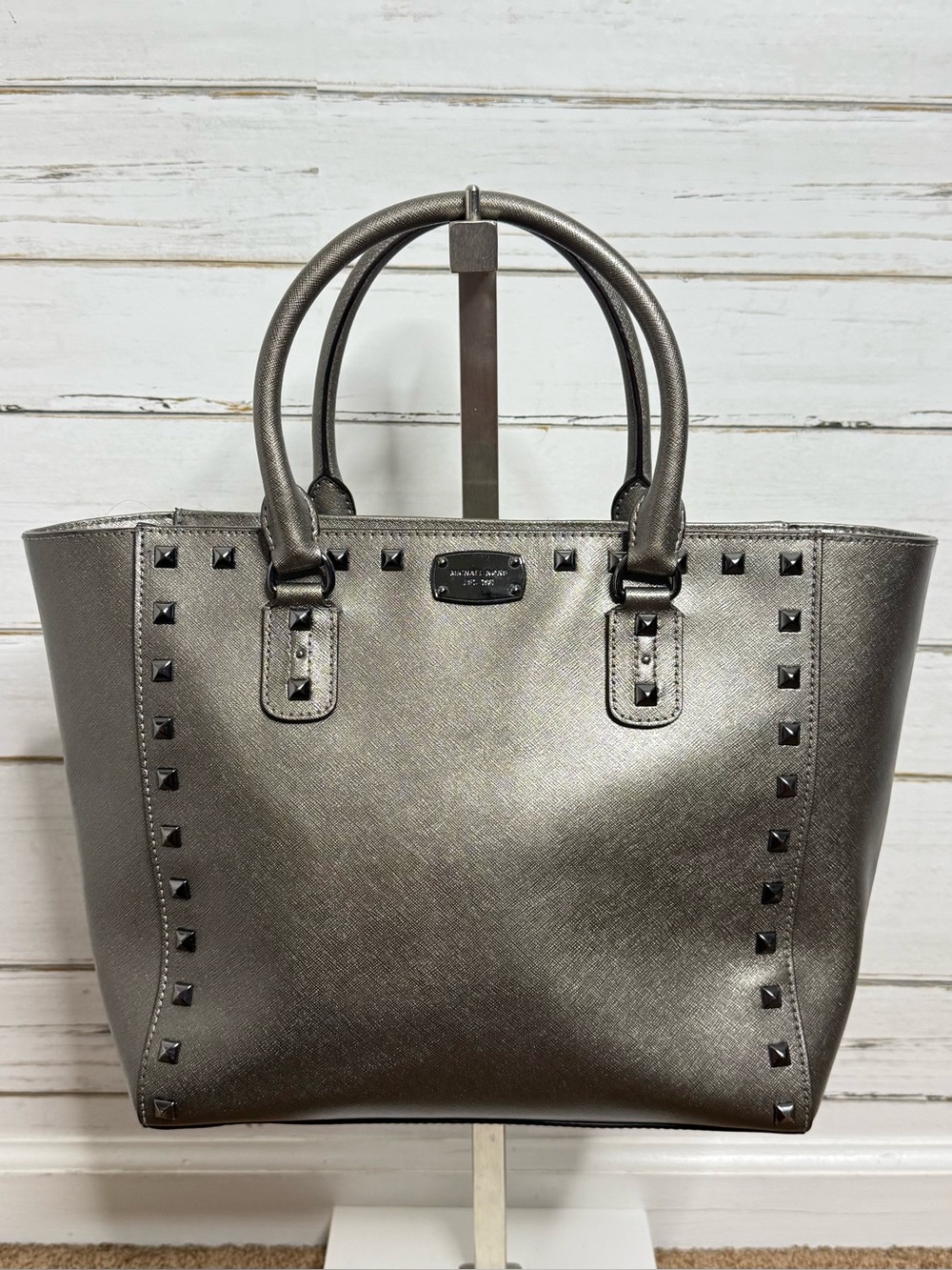 Michael Kors Sandrine Studded Saffiano Leather Tote Bag